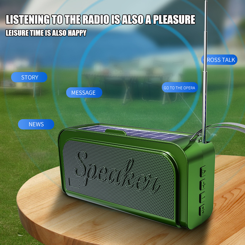 Small Speaker Bluetooth Card Outdoor Solar Flashlight Bluetooth Gift Small Audio Portable