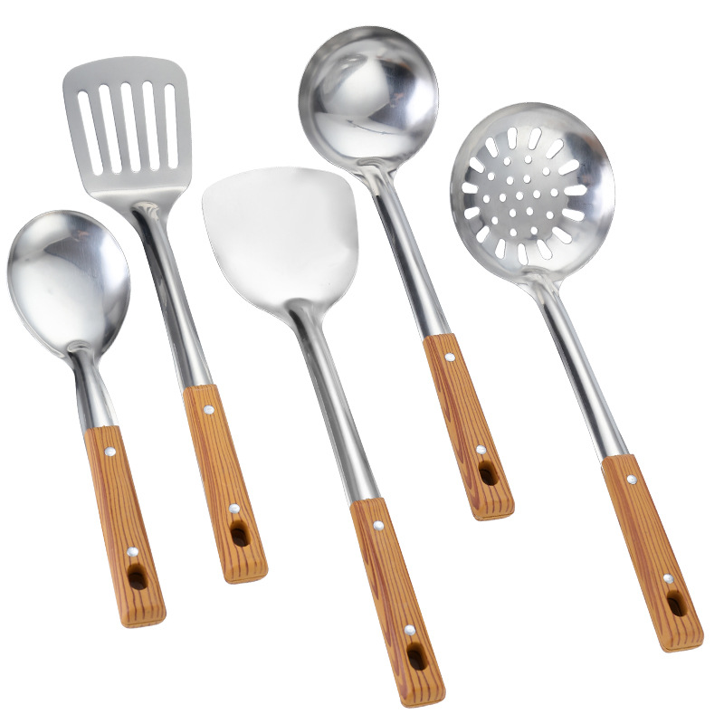 Stainless steel spatula spoon kitchen utensil set complete household cooking spoon spatula slotted spoon hotel supplies
