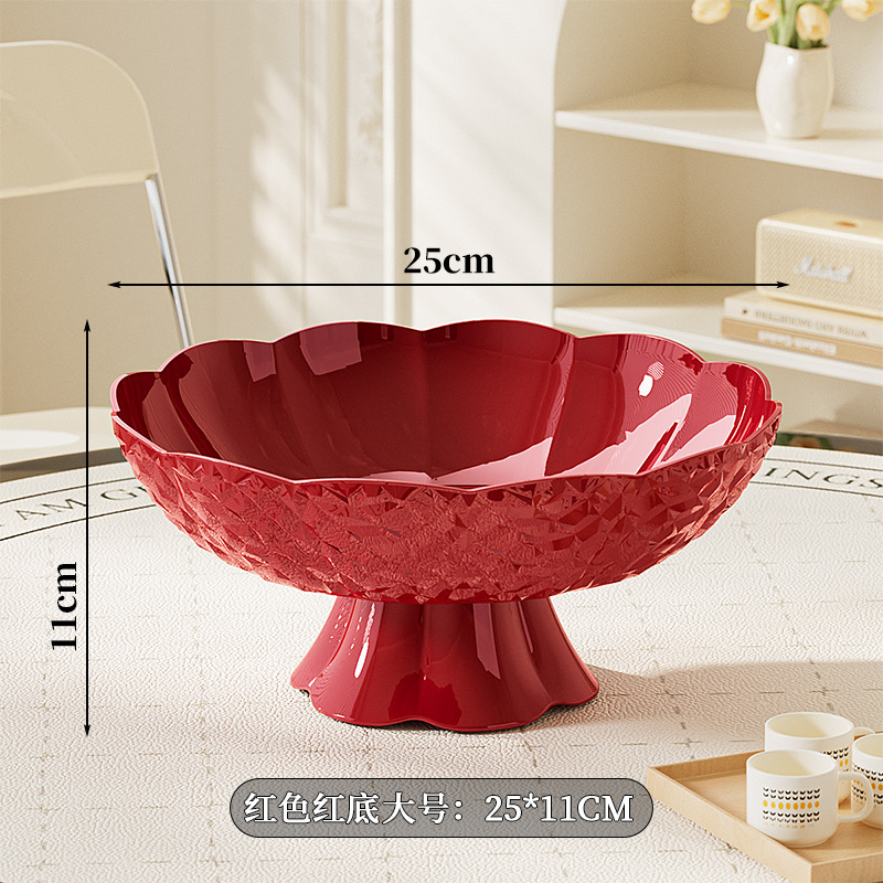 Fruit plate living room coffee table snack plate dried fruit crystal fruit bowl snack plate drain plate