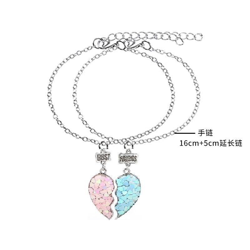 Resin Cartoon Alloy Accessories New Glitter Heart Shape Children's Necklace Set for Friends