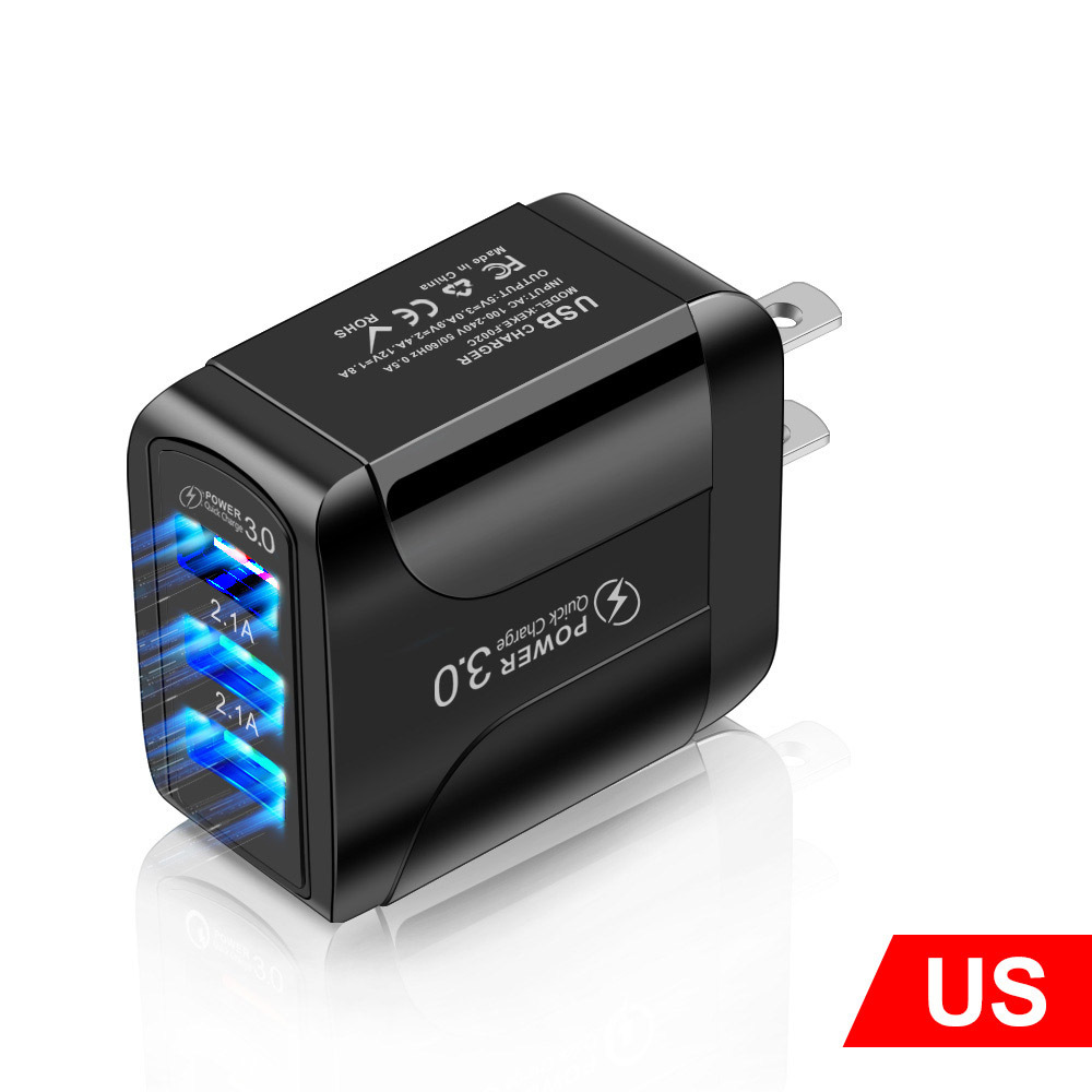 Glowing 3USB Butterfly Charger 2.5A IC Solution Tablet Travel Charger Charging Head Adapter