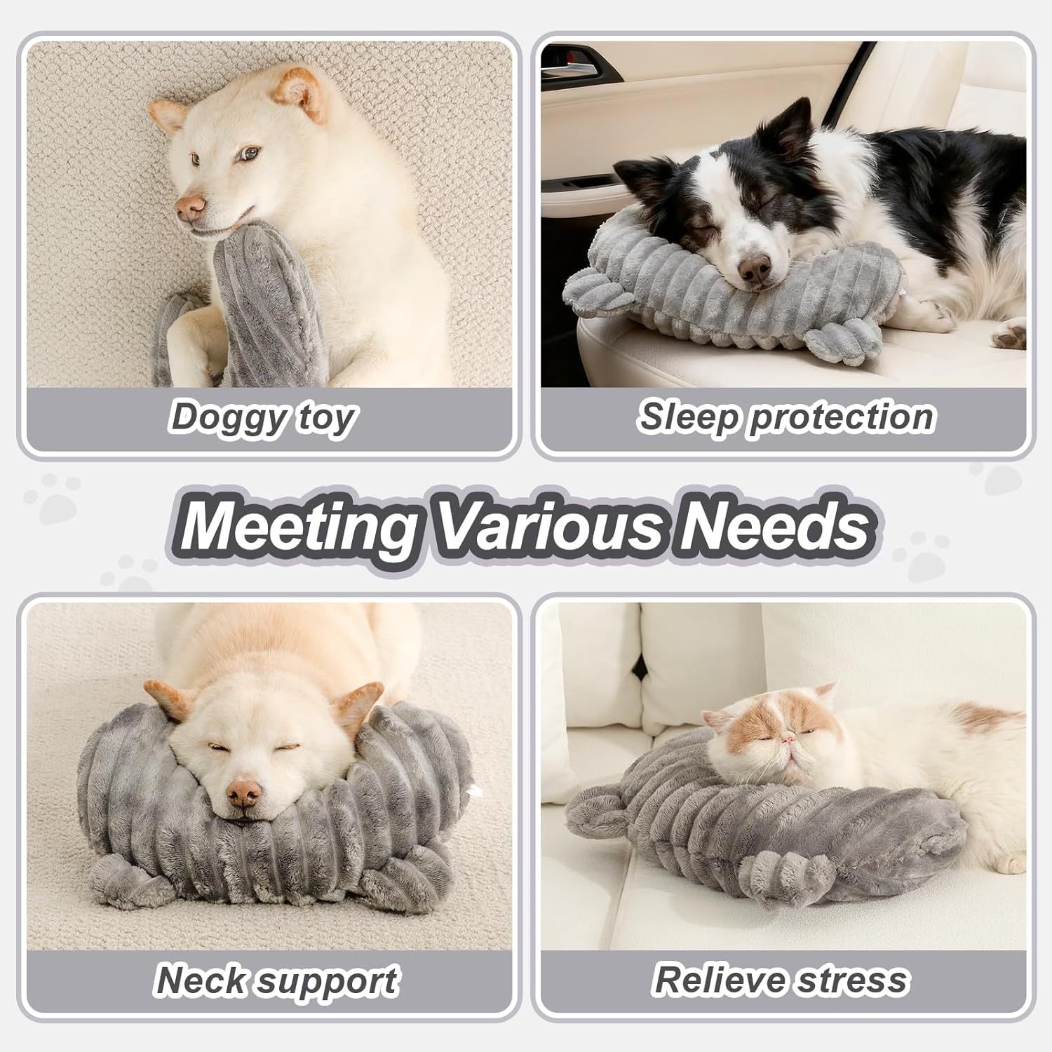 New pet dog peaceful sleep soft soothing U-shaped pillow pet neck protection plush cuddle pillow neck pillow