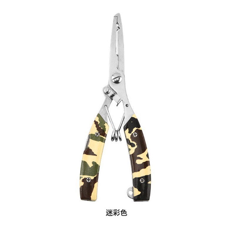 Stainless Steel Fishing Pliers Textured Fishing Pliers Outdoor Camping Portable Fishing Tool Line Scissors