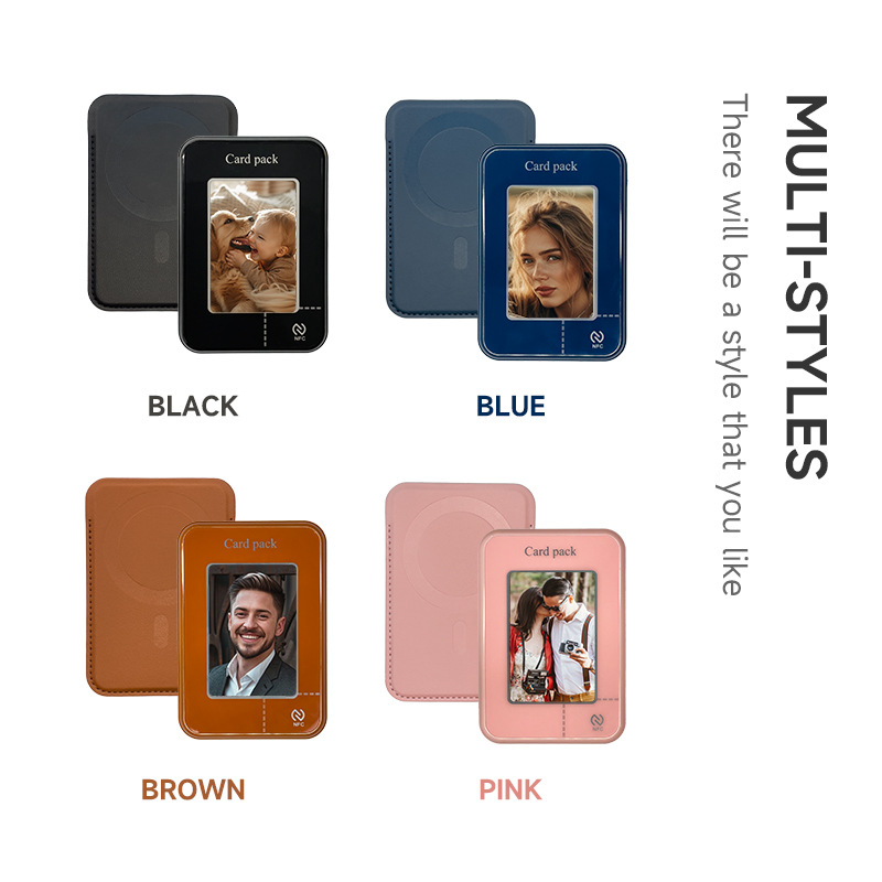 New Four Colors E-Ink Card Holder Stand Magnetic Screen Projection for iPhone Android Phone Series