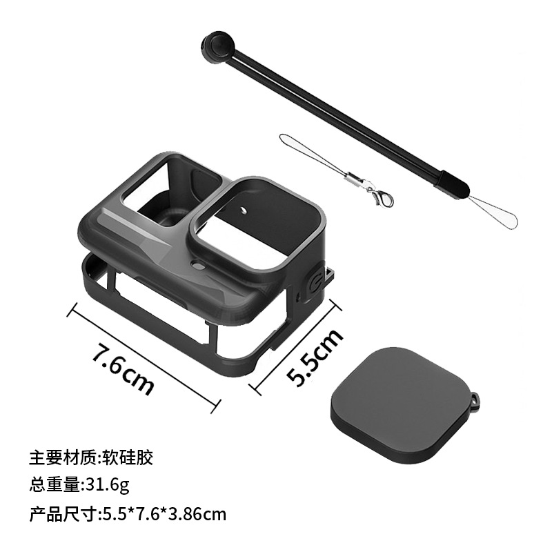 For Insta360 Ace Pro 2/1 Silicone Case Protective Cover Sports Camera Lens Cover Accessories Protection Case