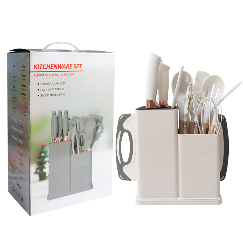 Silicone Spatula and Soup Spoon 19-Piece Set Non-Stick Silicone Spatula Food Grade Silicone Kitchenware Knife Set