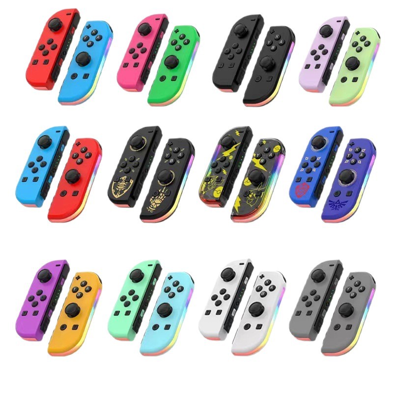 First-generation Switch left and right controllers with RGB colorful lights, 5.2 Bluetooth, OLED, wake-up vibration, motion sensing game