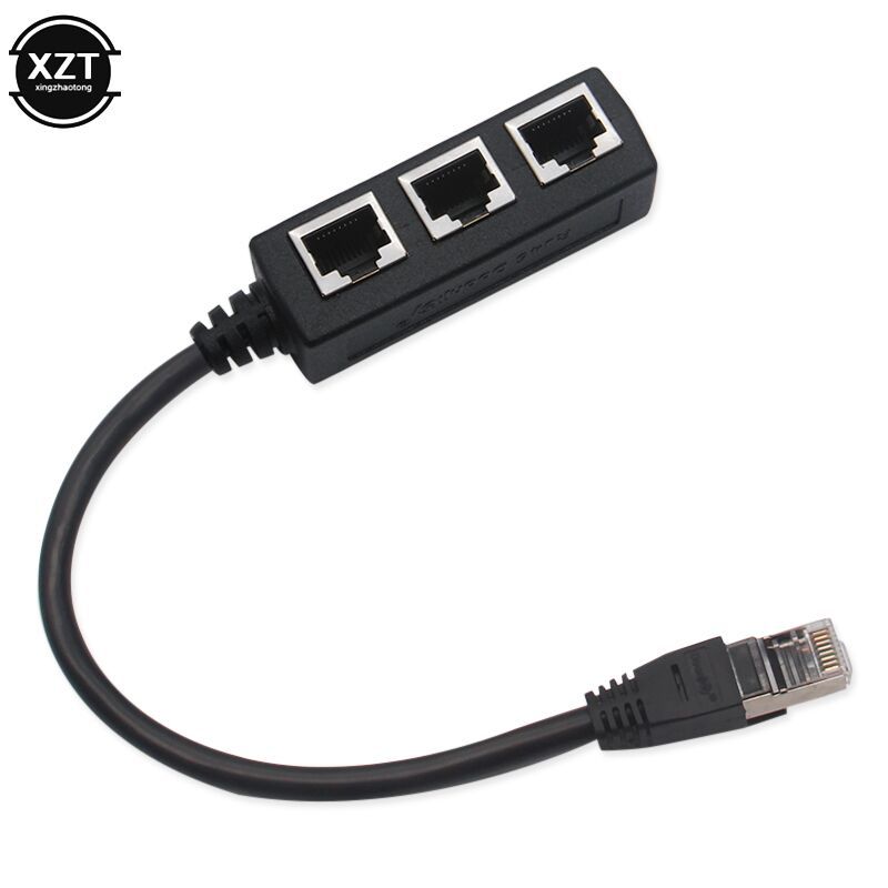 RJ45 extension cable one-to-three network cable adapter one male three female network panel splitter