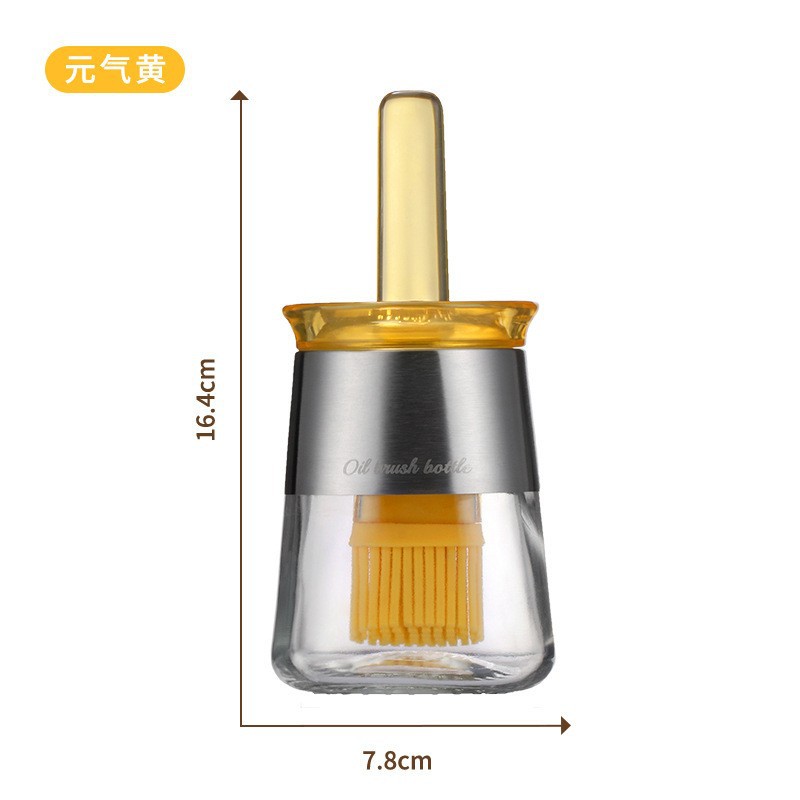 Silicone oil brush, household high-temperature resistant oil brush with bottle, separate oil bottle, outdoor barbecue oil brush integrated oil brush bottle