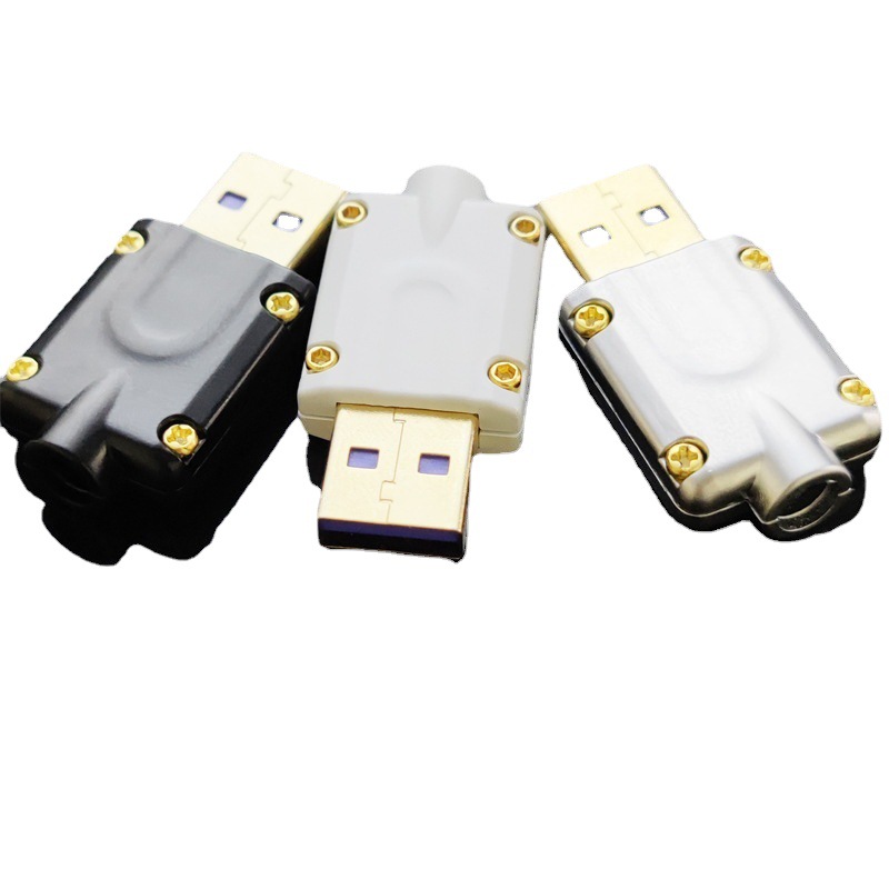 Changsheng USB male shell full metal with gold-plated screws suitable for data cable fast charging cable full metal shell