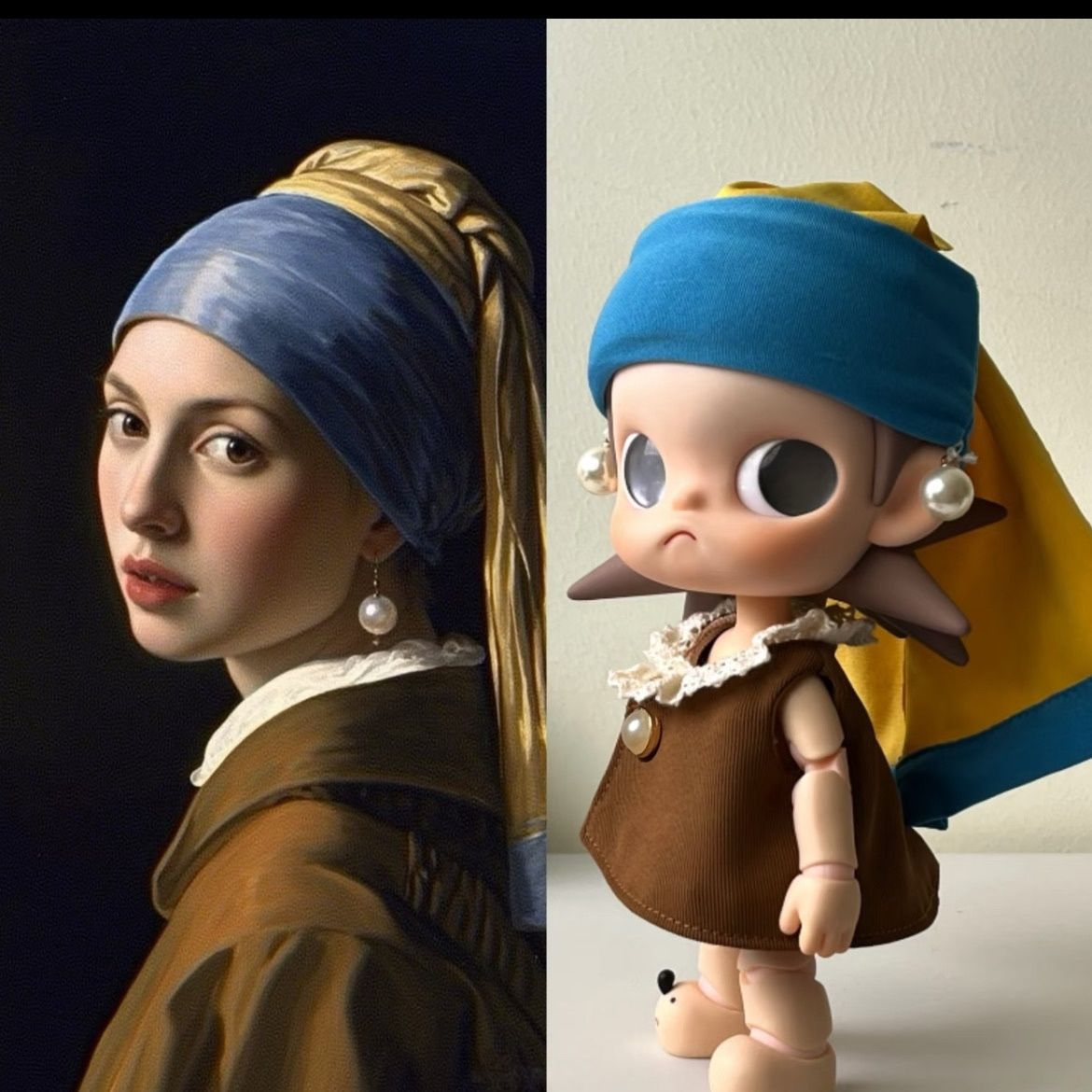 Only doll clothes] Suitable for Zsiga doll clothes movable figure 20cm Gazi sister girl with pearl earring outfit