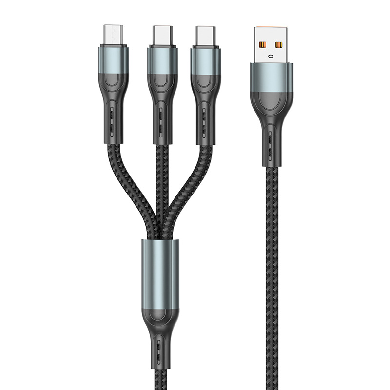 Letang One-to-three 6A Applicable for iPhone Phone Data Cable Fast Charging Android Type-C Charging Cable