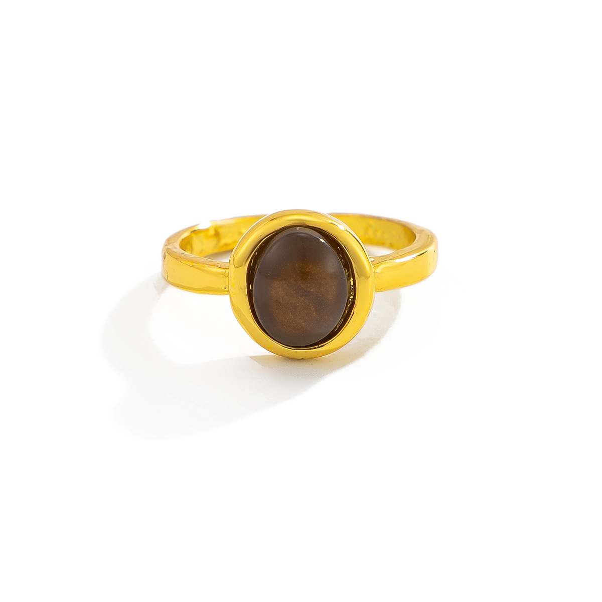 Jewelry colored gem open toe ring round arc toe ornament