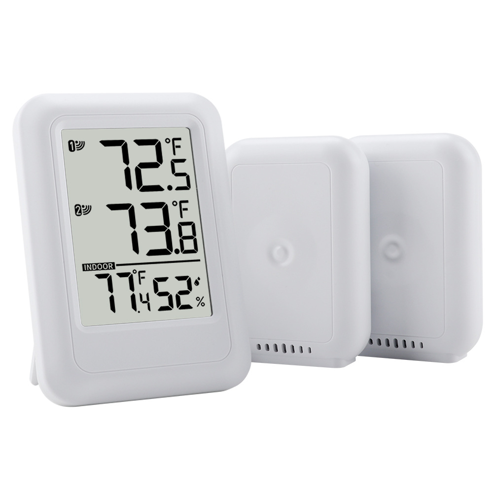 Wireless Thermometer Hygrometer Indoor Outdoor One-to-Two Multifunctional Household Digital Temperature Humidity Measurement Meter