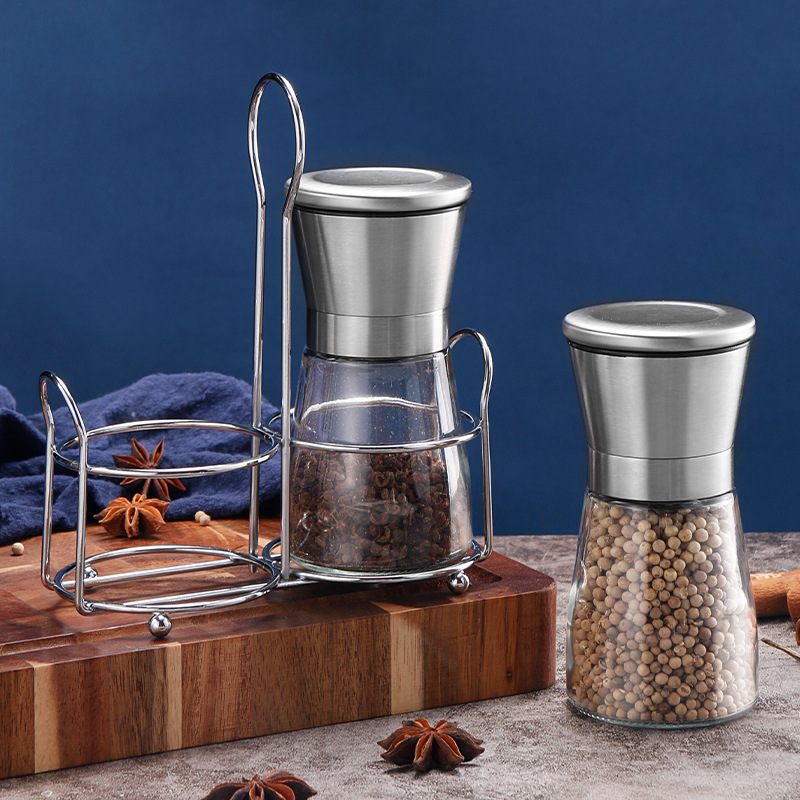 304 stainless steel pepper grinder manual grinding bottle freshly ground crushed sea salt Sichuan pepper granules seasoning bottle