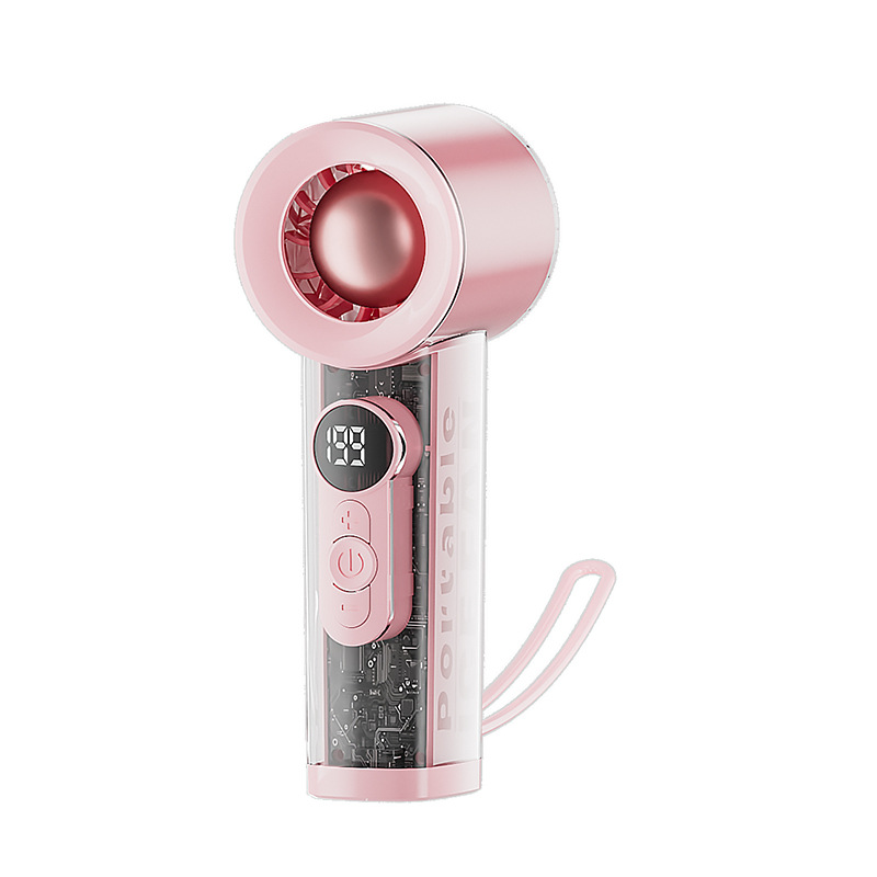 New Digital Display Handheld Ice Fan 199 Speed Levels Stepless Speed Control Cooling Digital Fan Turbo Handheld Fan