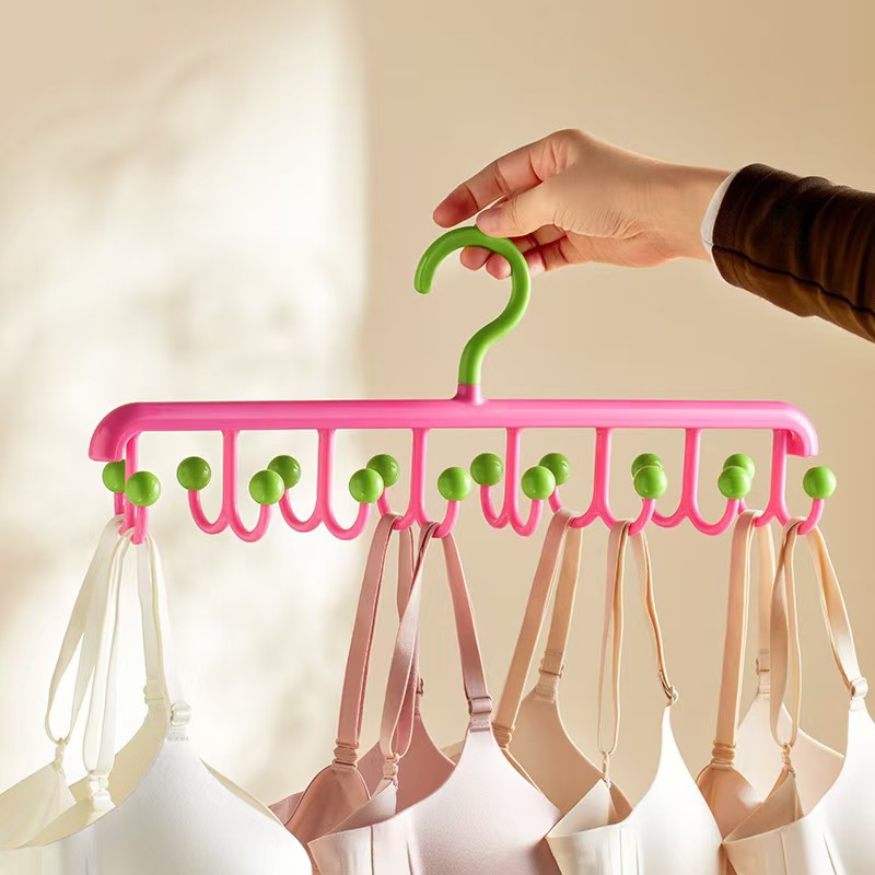 Patent Multifunctional Hanger Hook 360 Degree Rotating Clothes Hook Scarf Sling Underwear Storage Hook 16 Hooks
