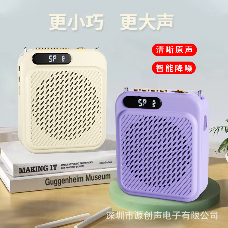 New Dual Mic Teacher Teaching Bee Amplifier Plug-in Card U Disk Bluetooth Player Tour Guide Loudspeaker
