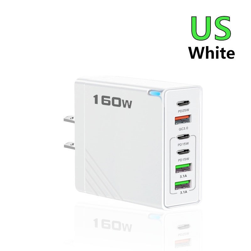 160W Multi-Port PD Fast Charger 3USB+3TYPE-C UK Plug for Apple Huawei Xiaomi Plug