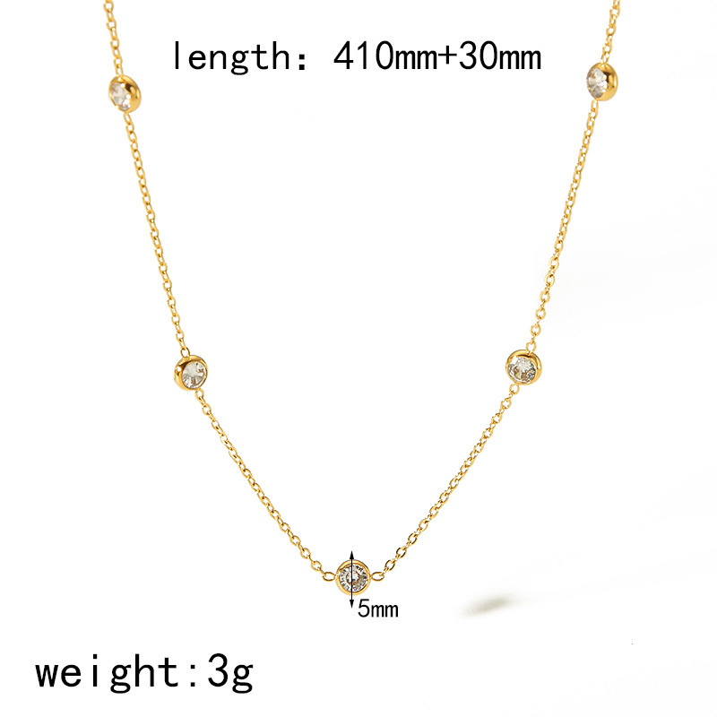 18k gold zircon titanium steel necklace long sweater chain锁骨链 exclusive supply