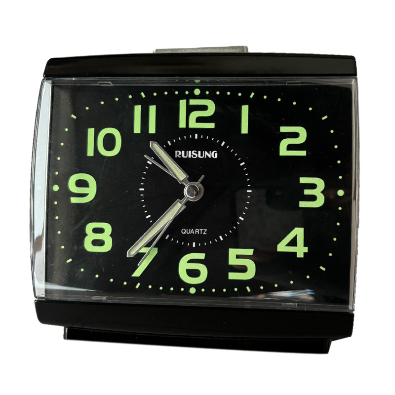 Square Large Alarm Clock with Light Night Glow High-Quality Silent Movement Unbreakable Acrylic Mirror Desktop Clock