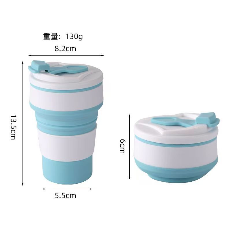 Leak-proof folding telescopic water cup, maternal and infant grade silicone, portable outdoor mouthwash cup