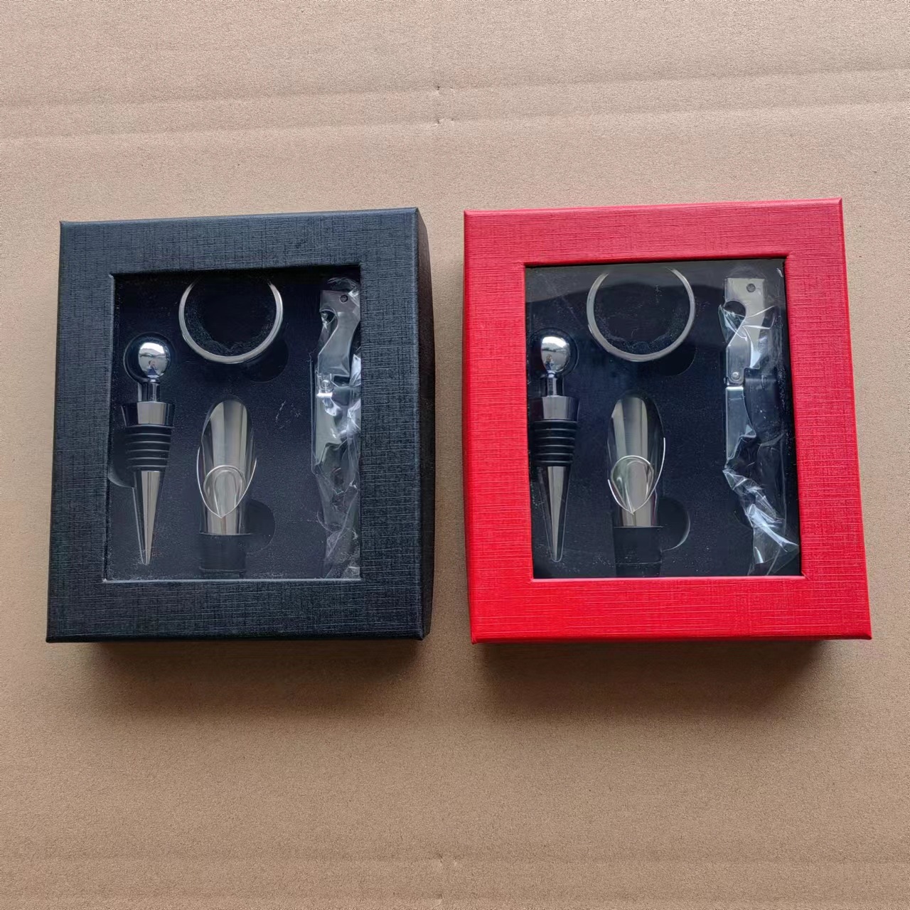 Red Wine Tool Wine Gift Box Set Four-Piece Set Paper Box Set Red Wine Gift Box