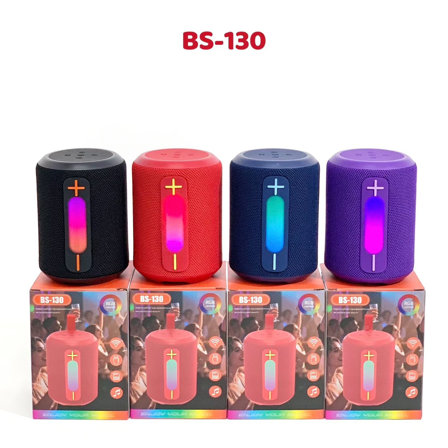 New product BS-130 portable RGB light wireless Bluetooth audio desktop mini portable card gift speaker
