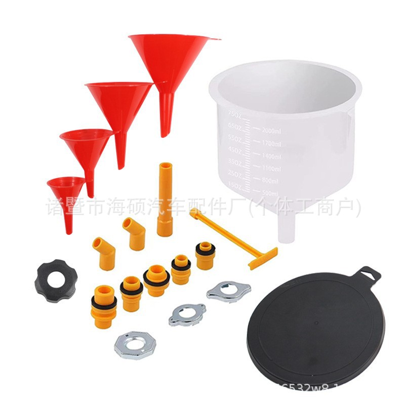 15/19pcs Antifreeze Funnel Set Filler Radiator Coolant Replacement Tool Water Pipe