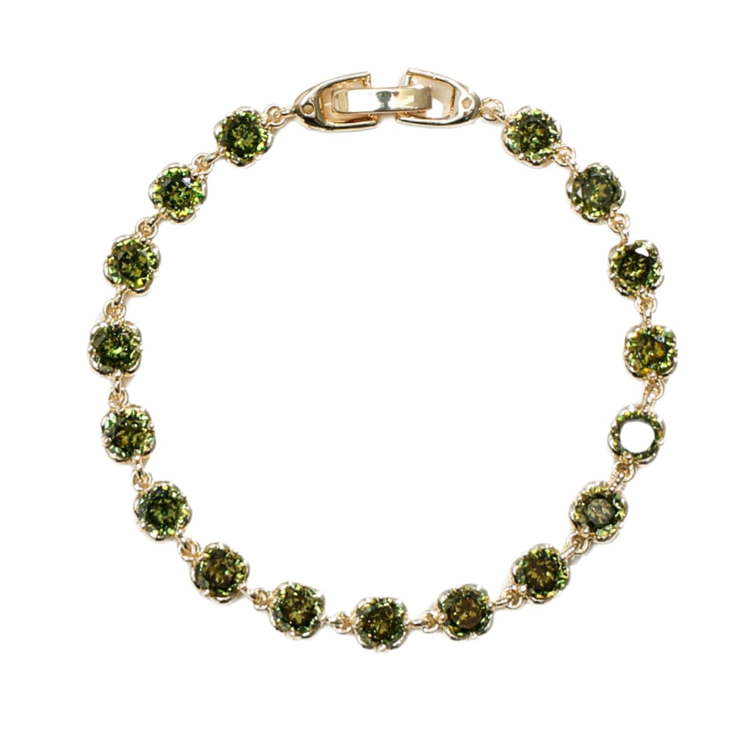 Green Peridot Bracelet AAA Zirconia Inlaid Forest Style Fresh Women's Accessory Hand Jewelry