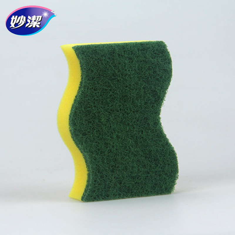 Miaojie Sponge Scouring Pad, Dishwashing Cloth, Sponge Scrub, Kitchen, Dishwashing, Pot Scrubbing, Grease Removal, Bathroom, Water Stain Removal