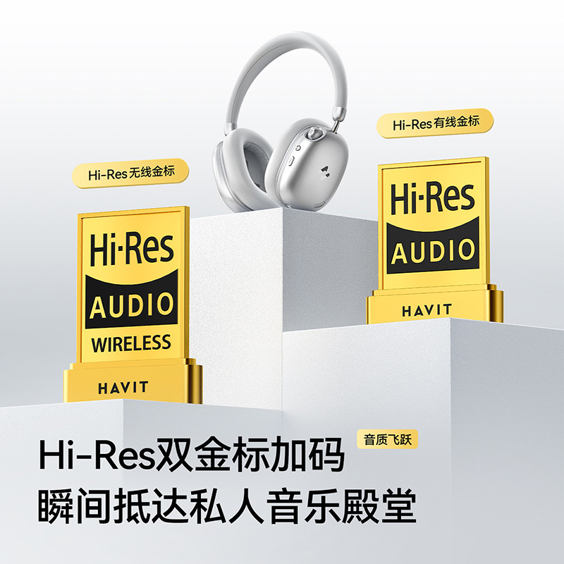 havit 2026 New H670BT Over-ear Headphones ANC Active Noise Cancellation Custom Mold Wireless Bluetooth Sports Headphones
