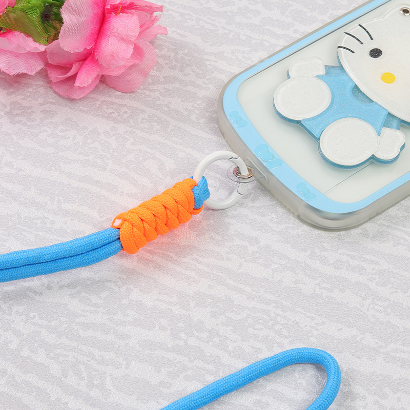 Phone lanyard wrist strap pendant phone chain hanging rope key female twist pendant neck hanging