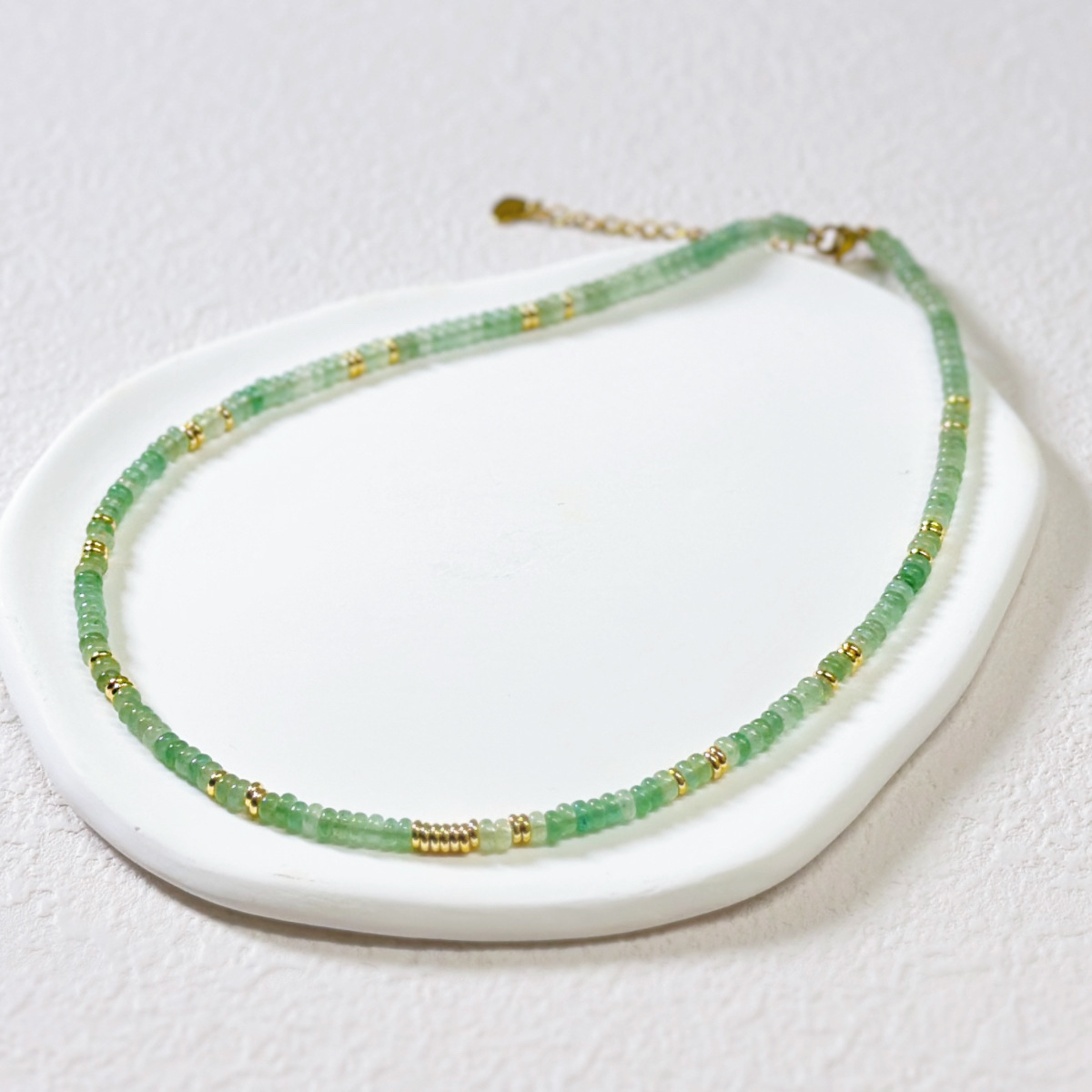 Niche aventurine natural stone necklace women abacus bead bracelet clavicle chain new Chinese style neck jewelry women