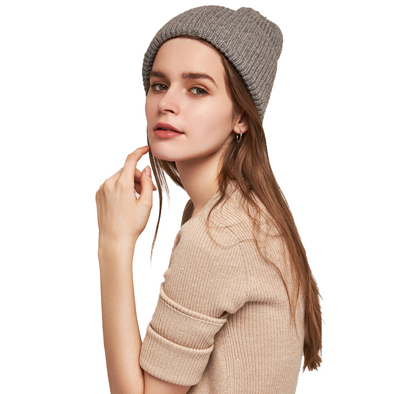 Inner Mongolia autumn and winter warm cold-proof wool knitted hat smile thicken wool hat