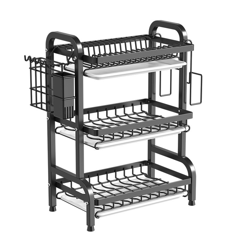 Kitchen storage rack bowl dish plate storage rack countertop drain rack chopstick knife rack multi-function bowl storage cabinet