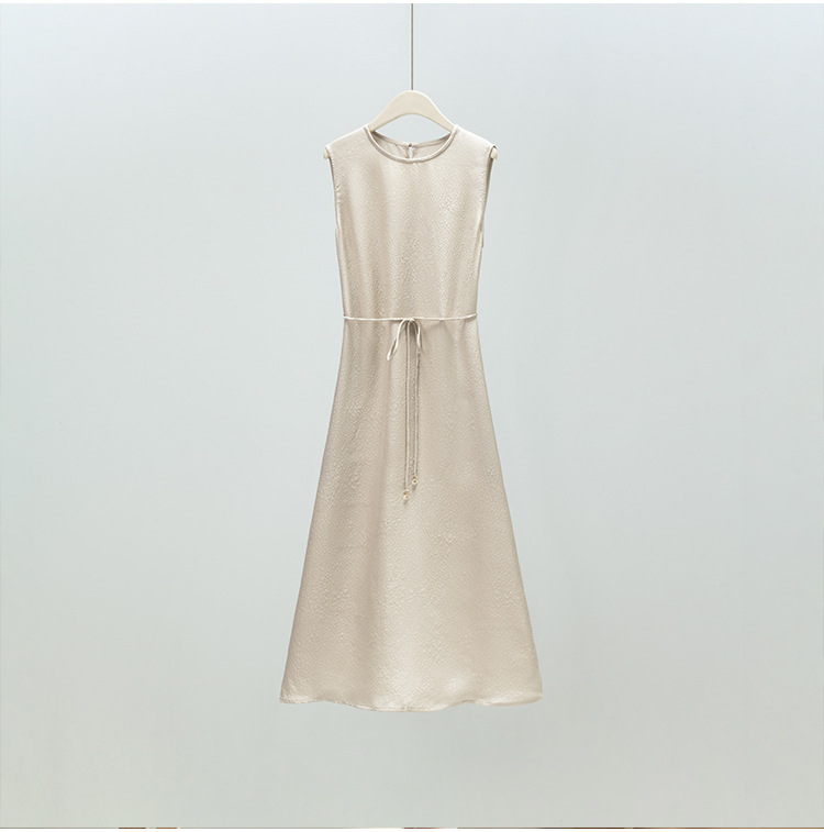 2026 Spring Summer New Heavyweight Dress for Women Sleeveless Round Neck Mulberry Silk Mid-Length Inner Wear Vest Dress