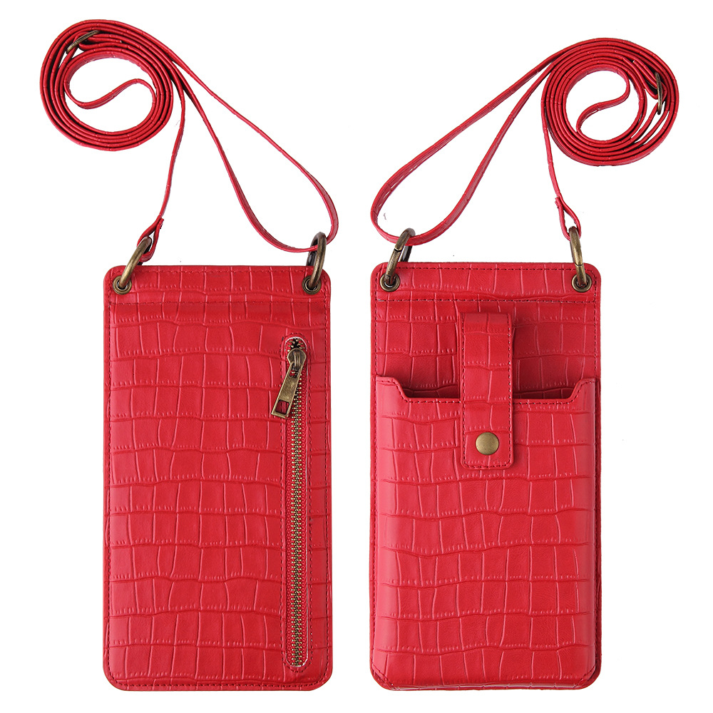 New multifunctional crossbody small bag for women, mini single shoulder crocodile texture coin purse