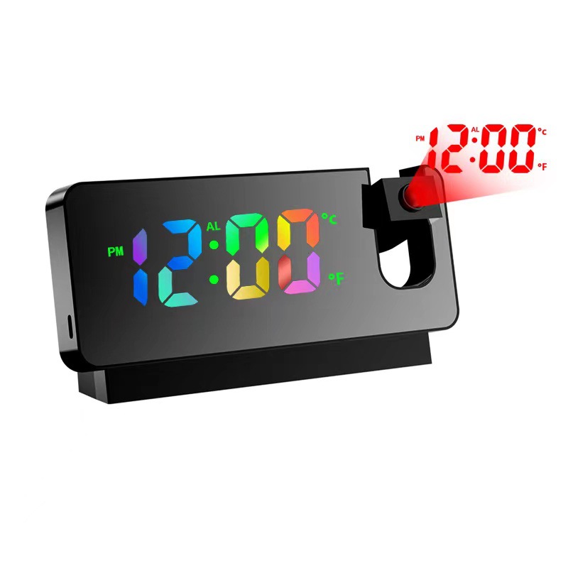 Mirror Projection Clock LED Large Screen Digital Display Color Screen Mirror Clock Electronic Projection Alarm Clock