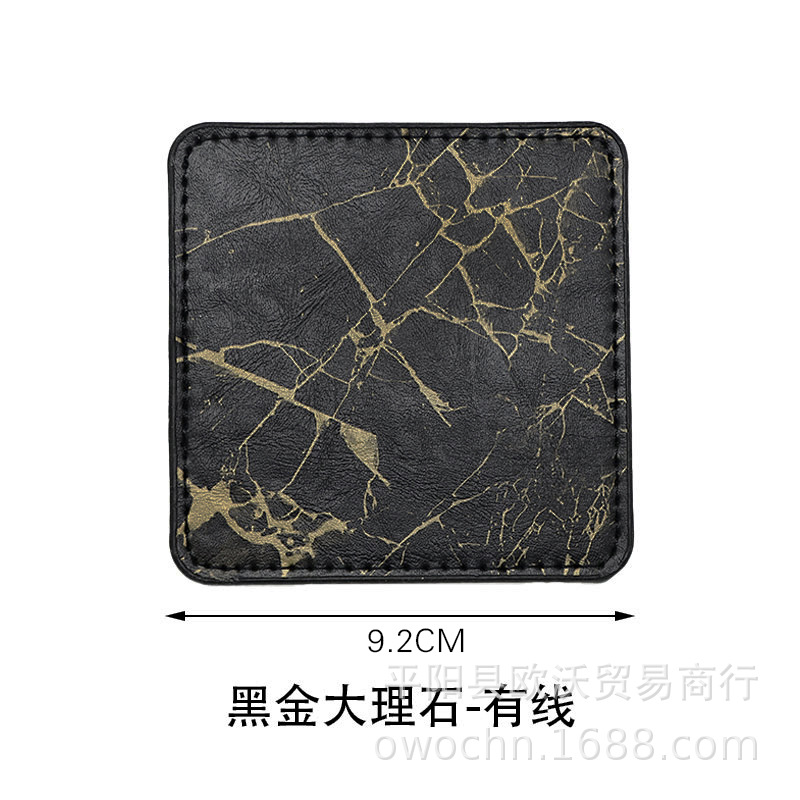 Thickened coaster 10CM high temperature resistant square PU simple heat insulation pad leather coaster