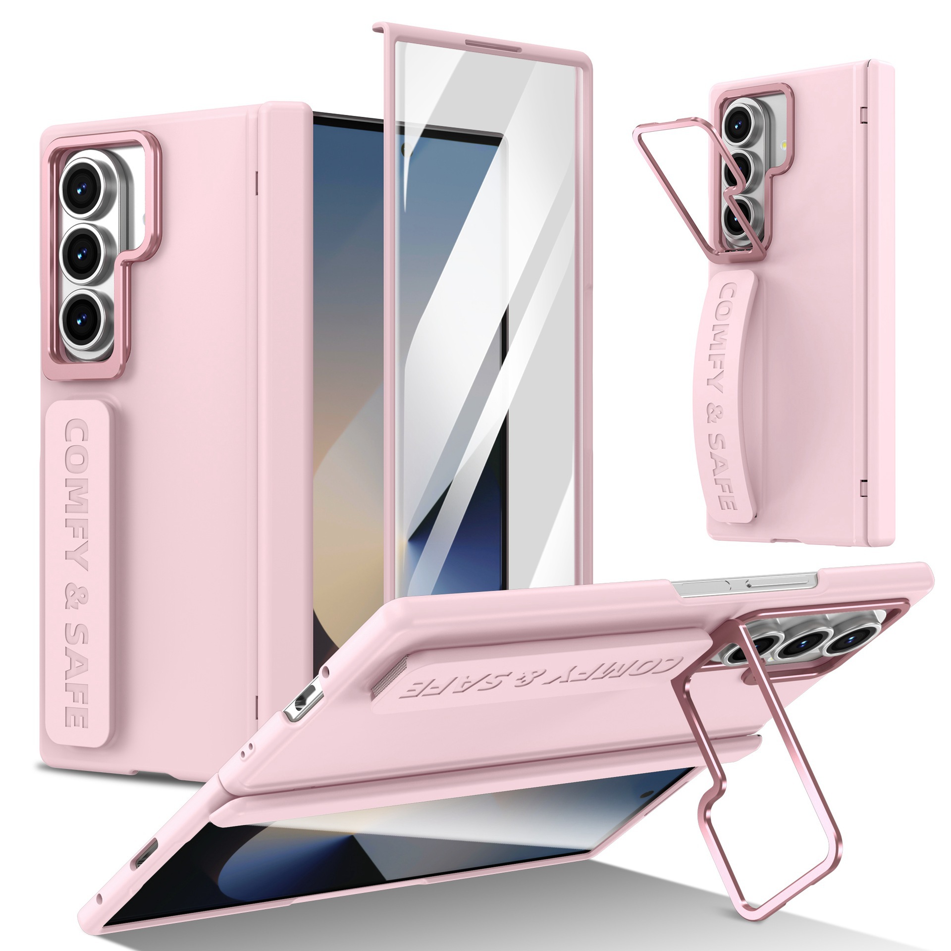 For Samsung Z Fold8 Ultra Phone Case Hinge Full Coverage Lens Bracket Strap Skin Feel Film Anti-Fall