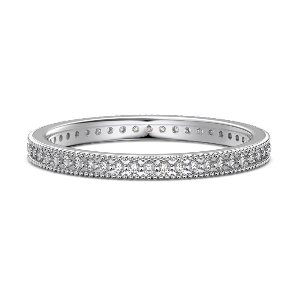 Small S925 sterling silver ring for women, simple row drill irregular closed ring