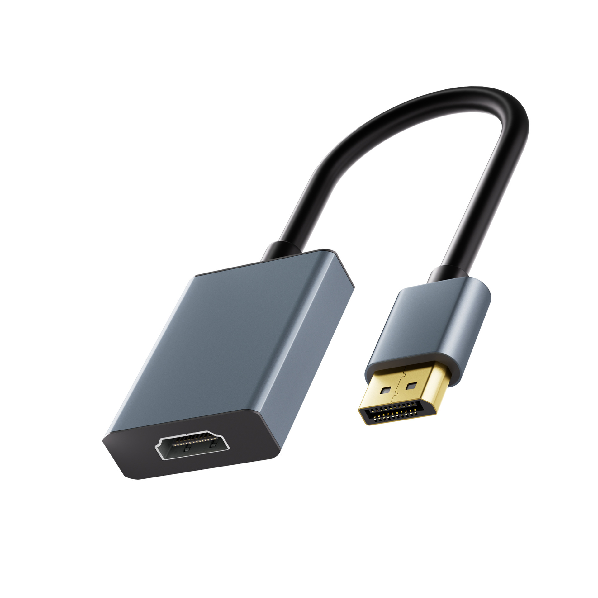 DP to HDMI female adapter cable aluminum shell computer screen projection HD 4k video conversion cable dp to hdmi adapter