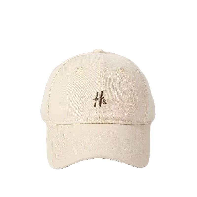 Whitening H Letter Baseball Cap for Women, Wide Brim, Face Slimming, Large Head Circumference, Visor Hat, High Quality Hat