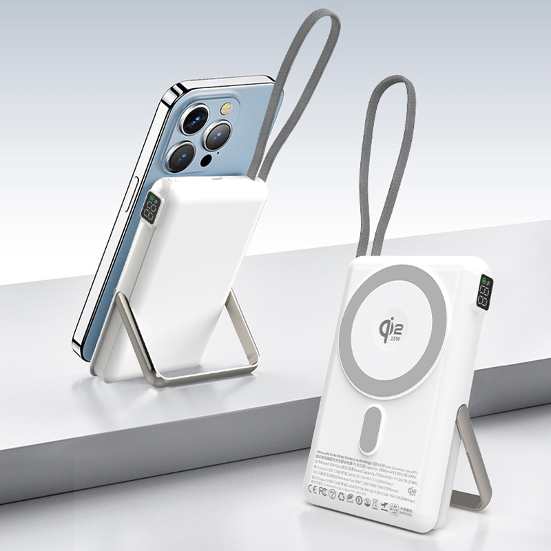 qi2.2 certified 25W semi-solid battery magnetic wireless charging bank compatible with iPhone Apple 17 power bank