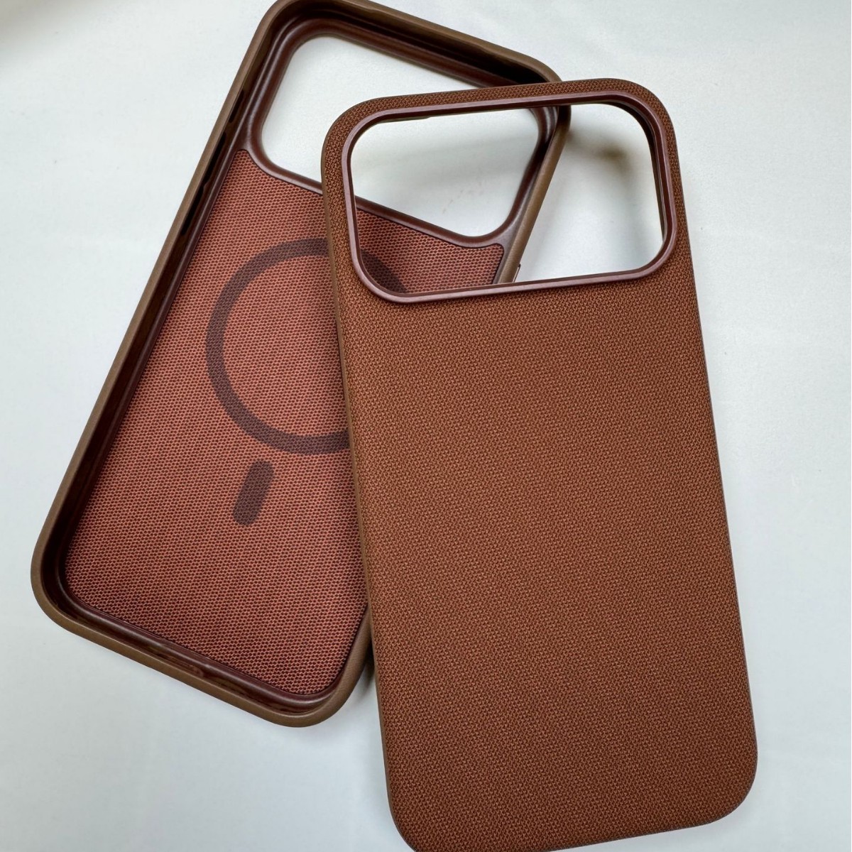 For iPhone17ProMax Official Magnetic Fabric Phone Case Apple 16 Tech Matte Full Coverage Protective Case