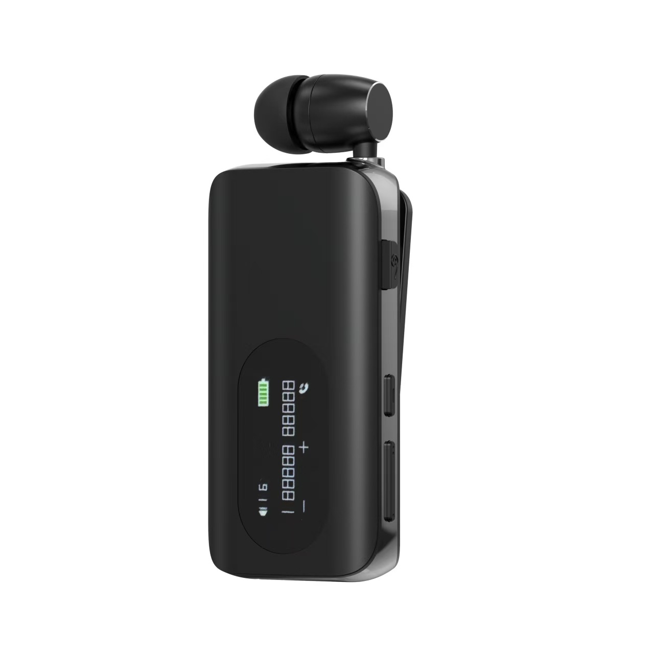 Business Q8 clip-on Bluetooth headset wireless retractable cable headset fast charging large battery LCD display