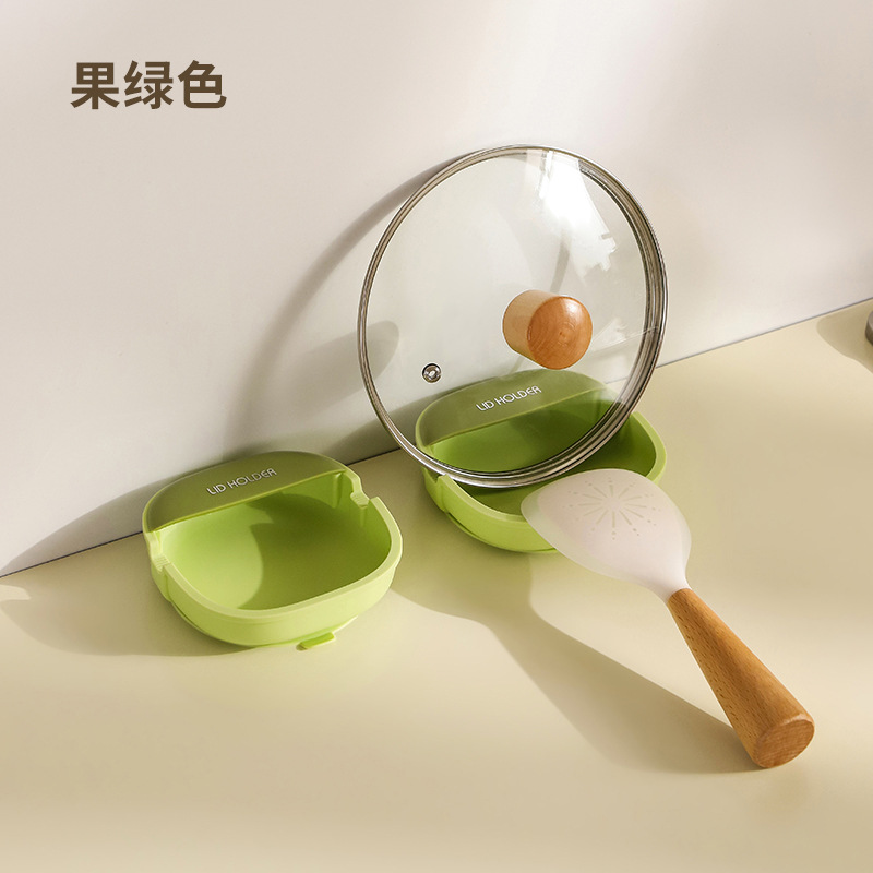 Patent Silicone Pot Lid Rack Storage Rack No Drilling Countertop Pot Lid Stand Soup Spoon Storage Rice Spoon Rack