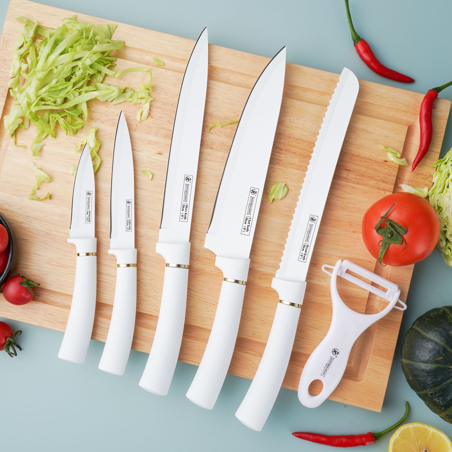New Kitchen Knife Full Set Stainless Steel Six-Piece Knife Combination Set Household Knife Set Vegetable Knife Chef Knife