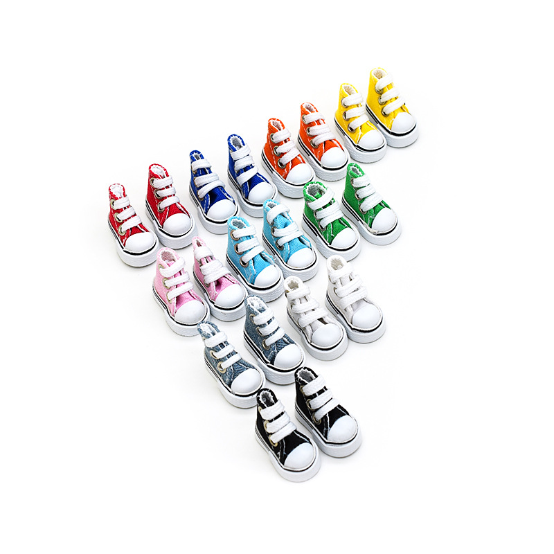 3.5CM Canvas Shoes 10cm Cotton Doll Clothes Changing Accessories OB24 8-Point BJD Finger Dance Toy Shoes